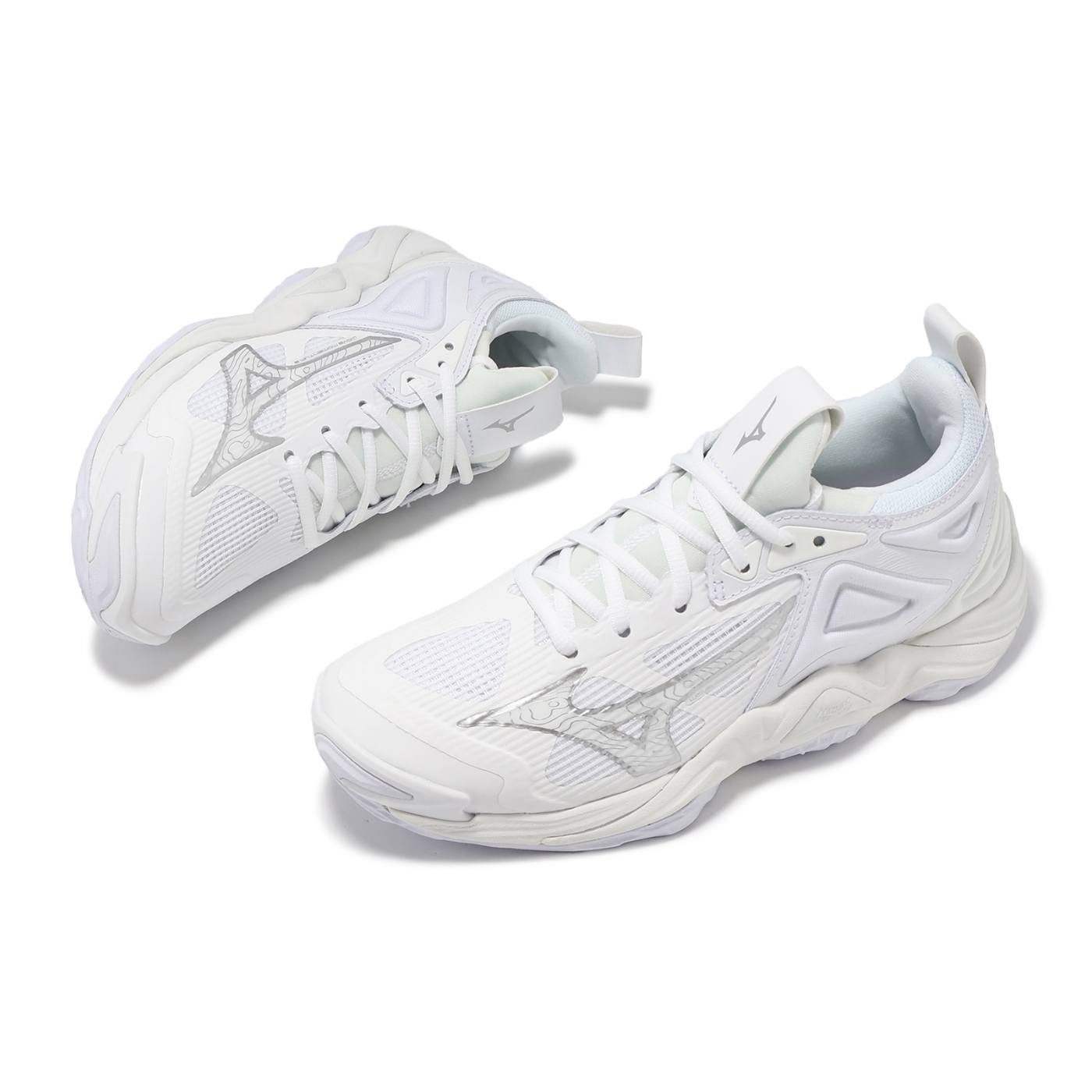 Mizuno 排球鞋Wave Momentum 3 女鞋白銀支撐止滑緩衝室內運動羽排鞋