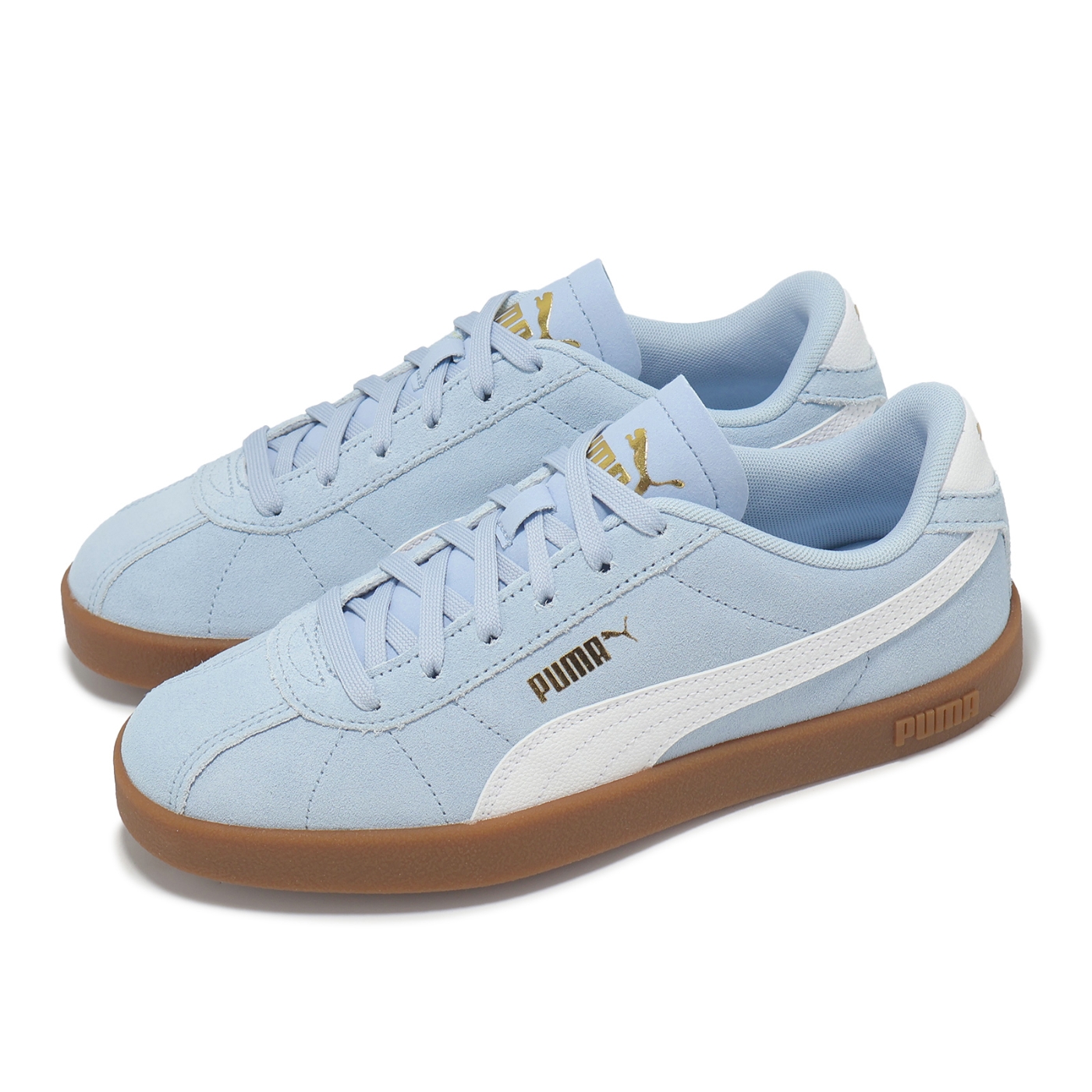 Puma 休閒鞋Club II 男鞋女鞋藍白膠底麂皮復古金標運動鞋39744418