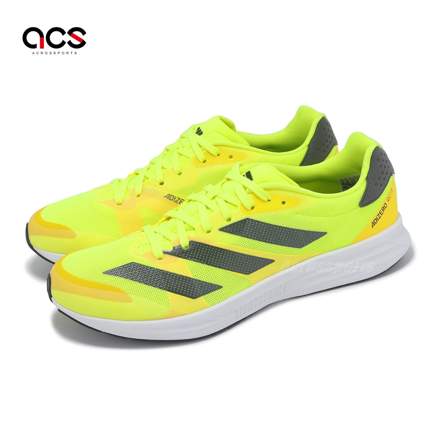 adidas 競速跑鞋Adizero RC 4 M 男鞋黃黑緩震運動鞋愛迪達GX6662