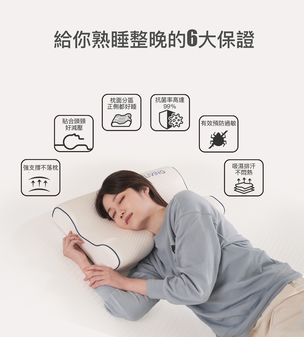 MR. LIVING 居家先生護頸減壓蝶型記憶枕枕頭高側12/低側10cm (機能設計