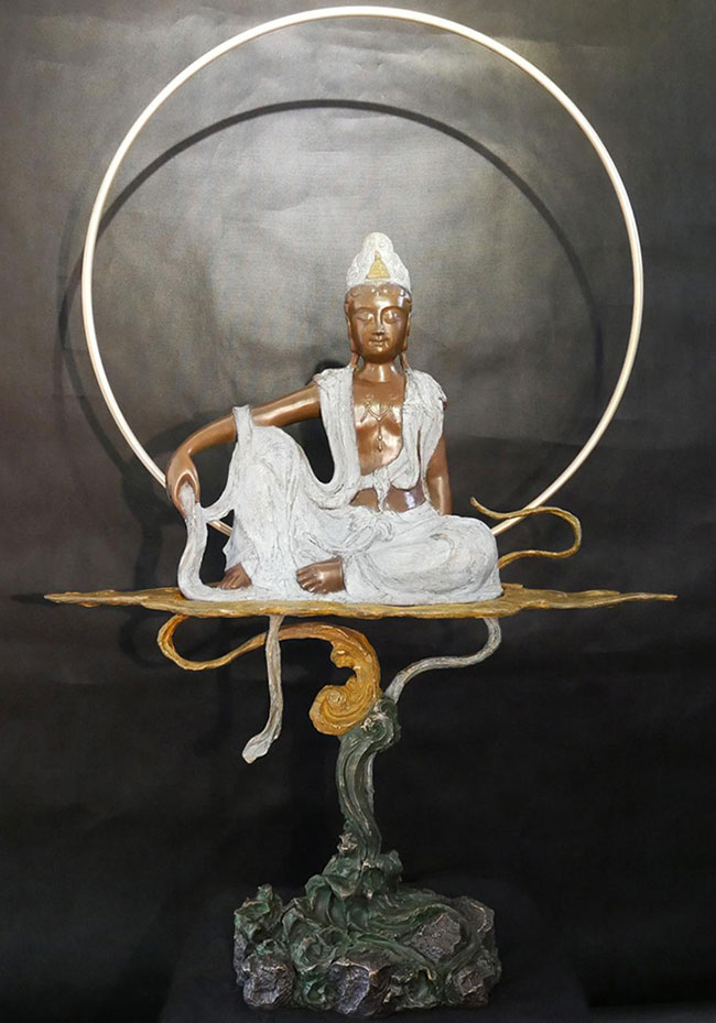 子問老師限量原作銅雕~雲月觀音(觀世音菩薩) | 觀世音菩薩| Yahoo購物中心