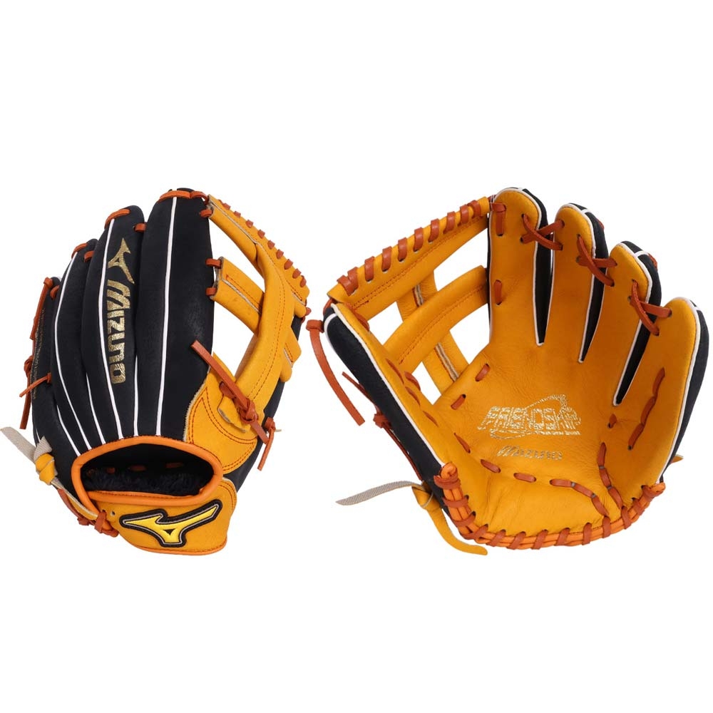 MIZUNO 壘球手套-內野手-台灣製右投美津濃棒球1ATGS26800-4799 黑橘黃