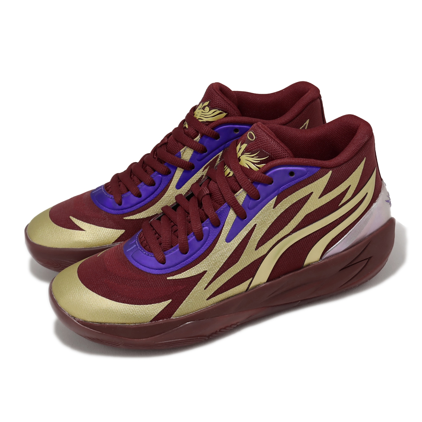 Puma 籃球鞋MB 02 Phoenix 男鞋紅金鳳凰朱雀LaMelo 球弟新年