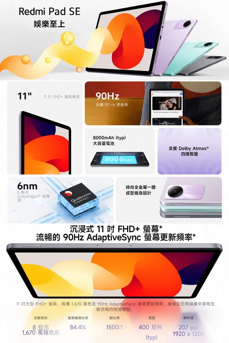 Redmi紅米 Pad SE 11 吋 - 詳情2