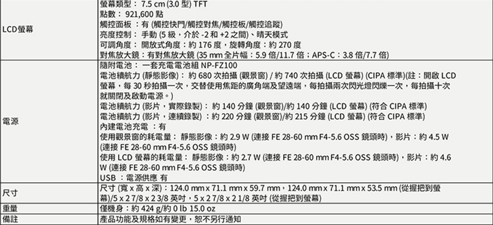 SONY索尼 A7C ILCE-7C - 詳情2
