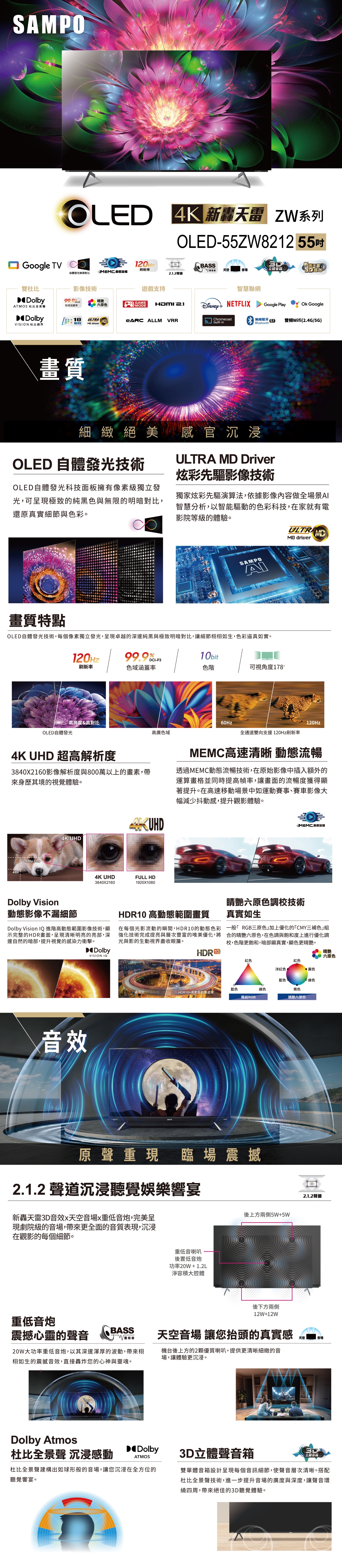 SAMPO聲寶 OLED-55ZW8212 - 詳情2