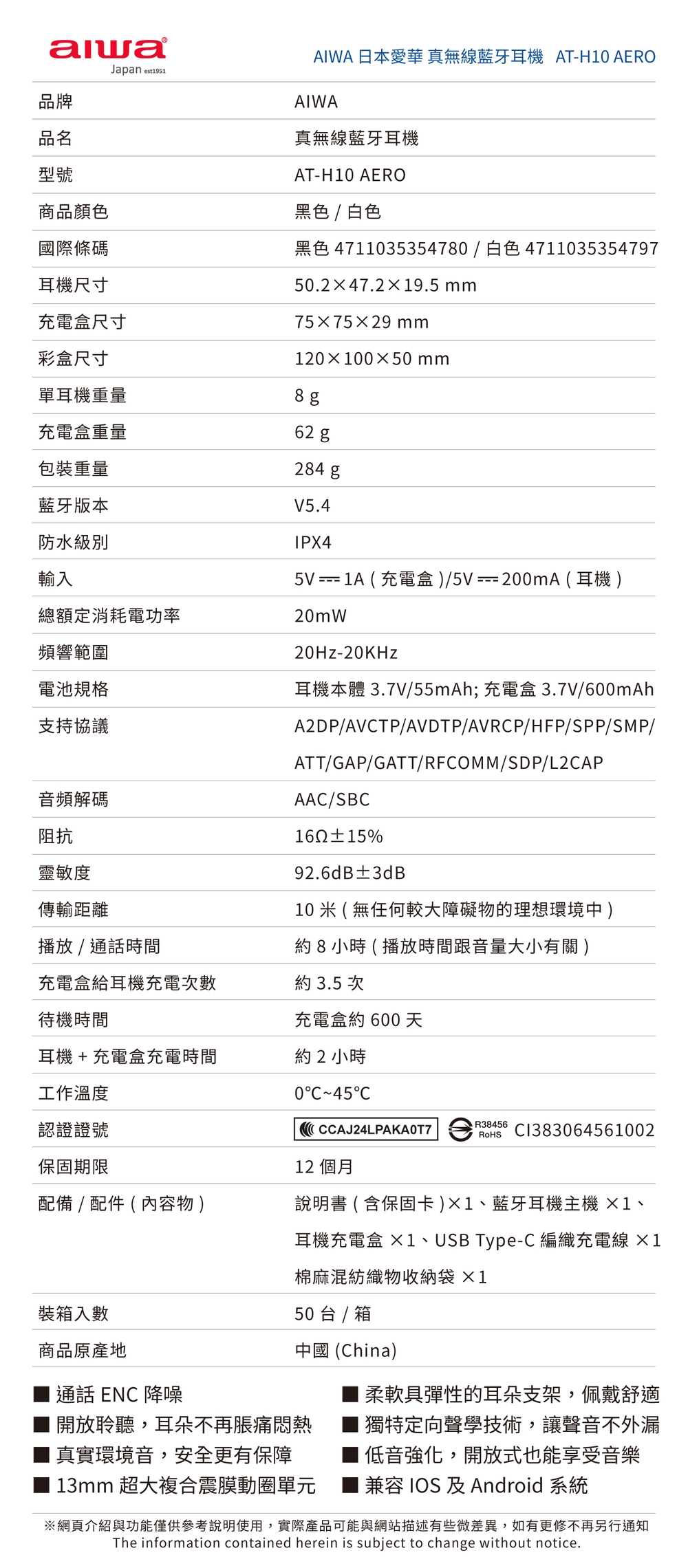 AIWA愛華 AT-H10 - 詳情1
