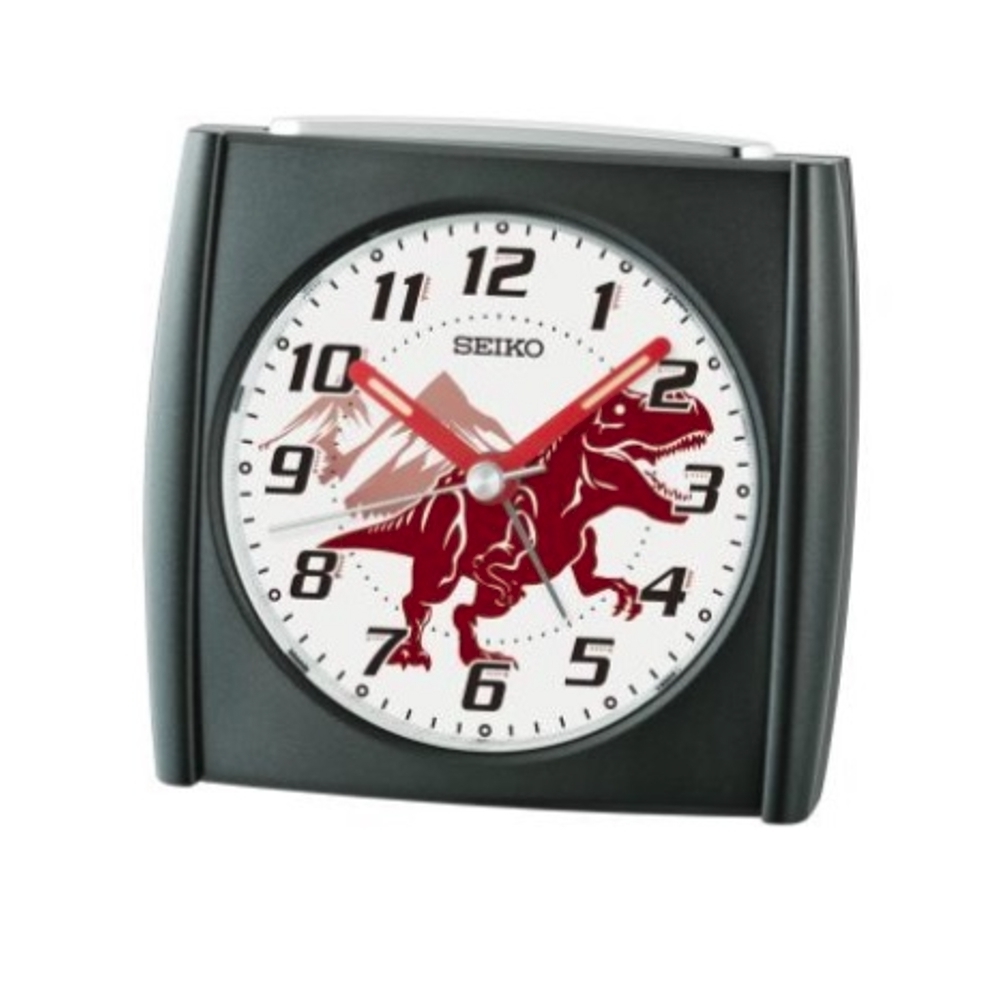 鐘 SEIKO 日本精工嗶嗶聲滑動式秒針貪睡鬧鐘(QHE212K)暴龍/8.5X9cm