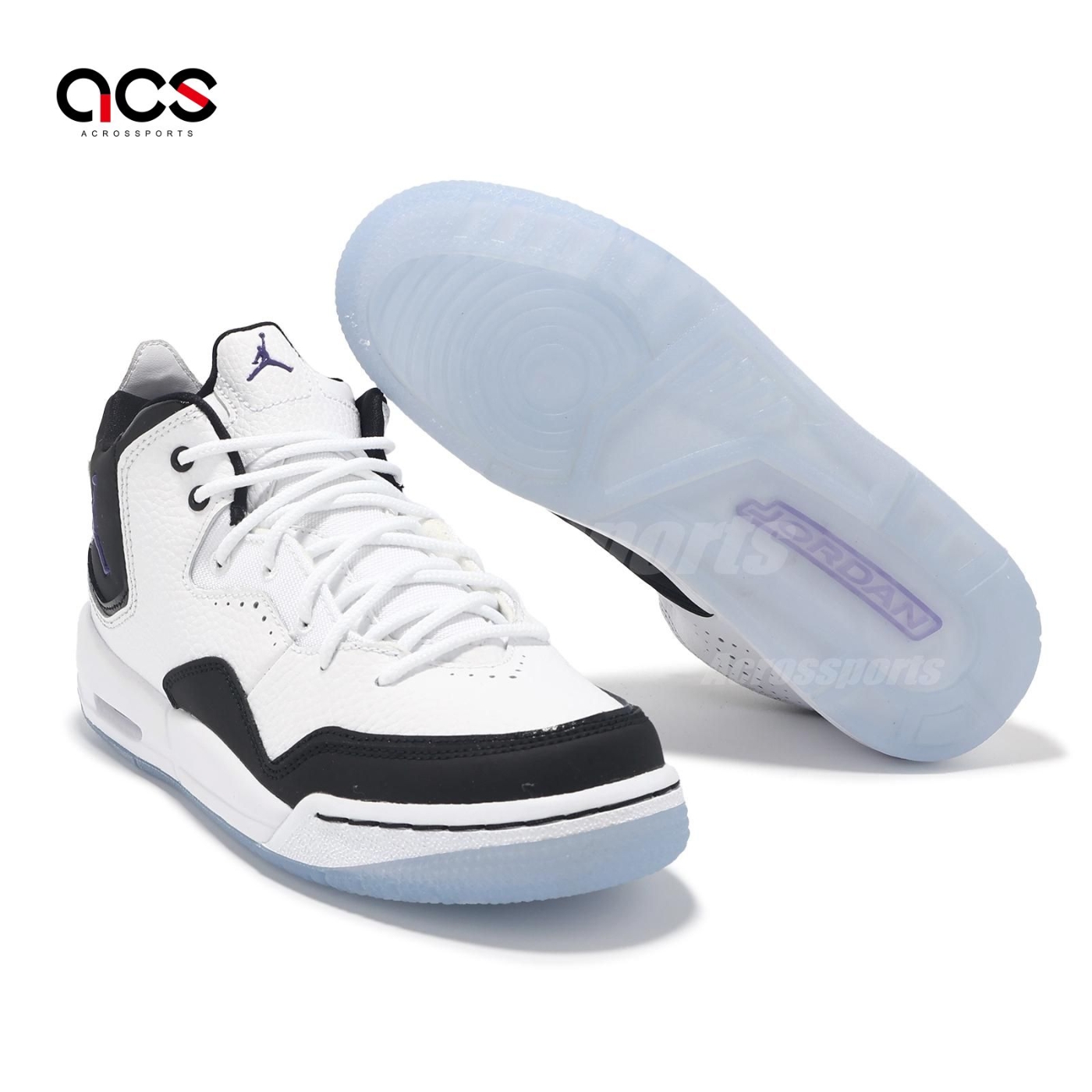 Nike 休閒鞋Jordan Courtside 23 GS 大童白黑氣墊緩衝皮革運動鞋AR1002 