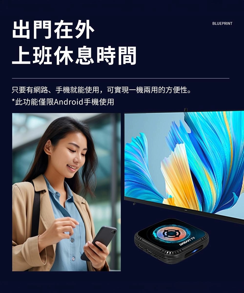Dream TV 夢想盒子七代藍圖夢想數位Android電視盒4+64G 4K HDR旗艦電競