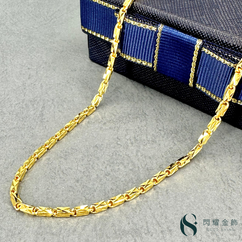 閃耀金飾】純金9999 閃爍金磚黃金項鍊(約重5.11錢) | 其他黃金