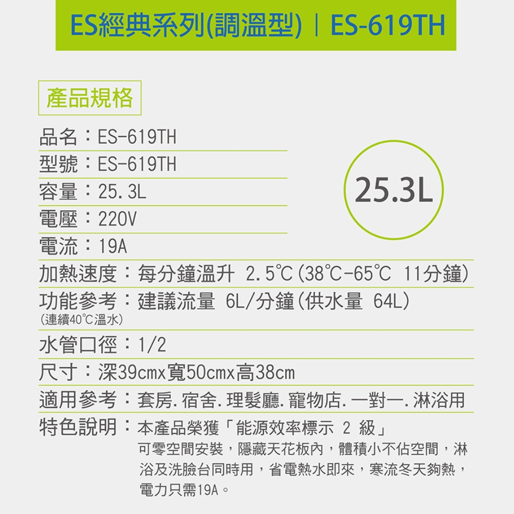 怡心牌 ES-619TH - 詳情1