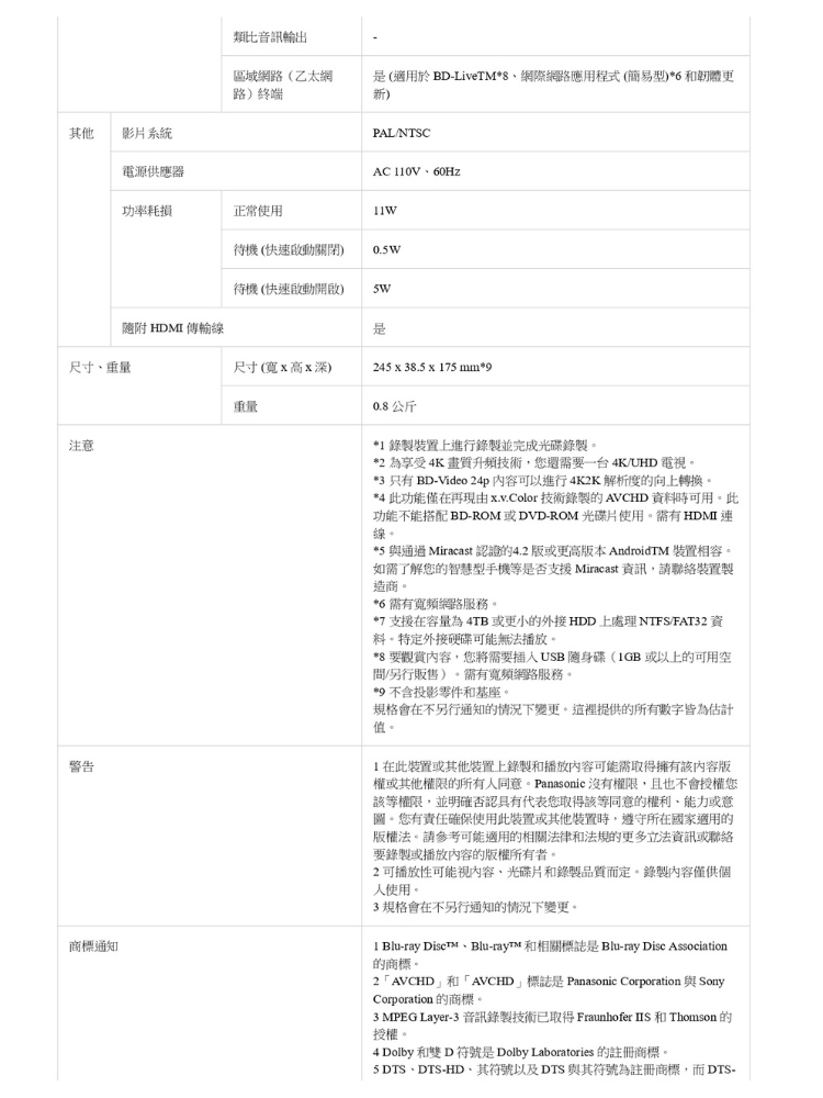 Panasonic國際牌 DMP-BD83 - 詳情2
