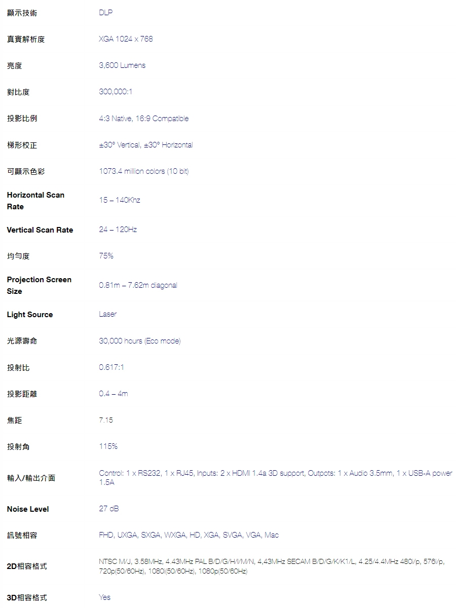 Optoma奧圖碼 AZX360ST - 詳情4