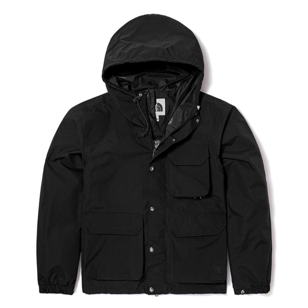 The North Face 北臉外套男款運動連帽外套衝鋒衣防風防潑水黑