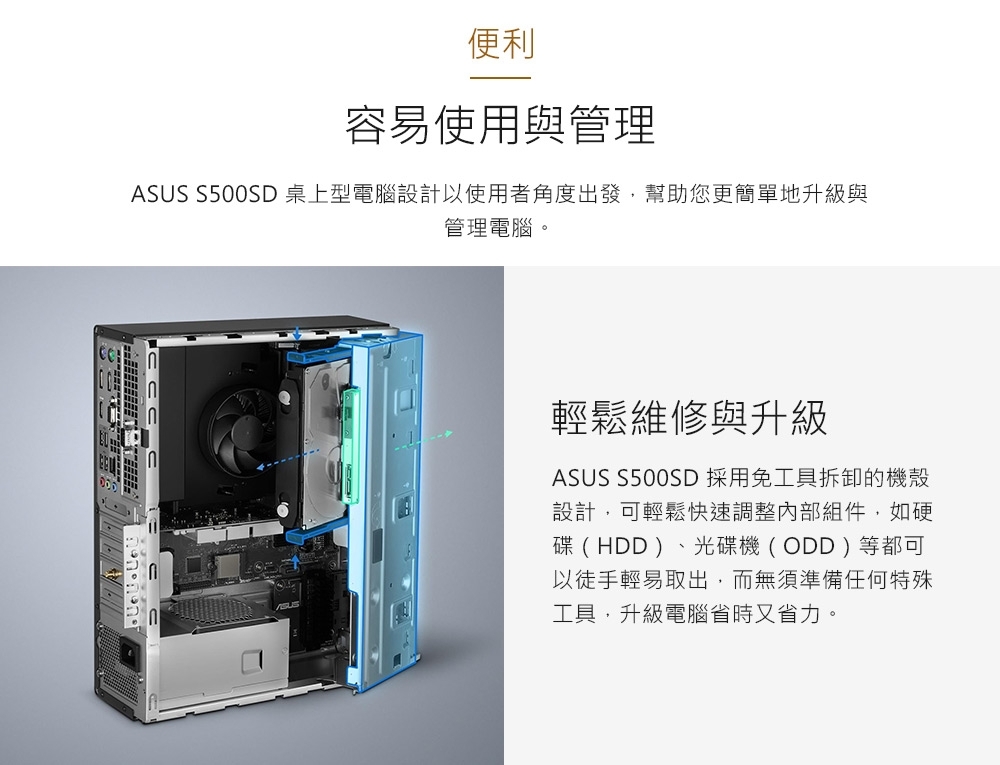 ASUS 華碩H-S500SD-512400051W桌上型電腦i5-12400/8G/512G SSD/Win11