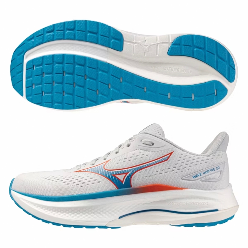 MIZUNO 美津濃慢跑鞋男鞋運動鞋緩震4E超寬楦INSPIRE 淺灰J1GC264551