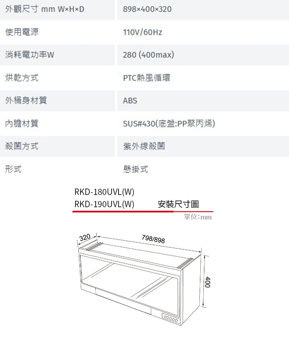 Rinnai林內牌 RKD-190UVL - 詳情2
