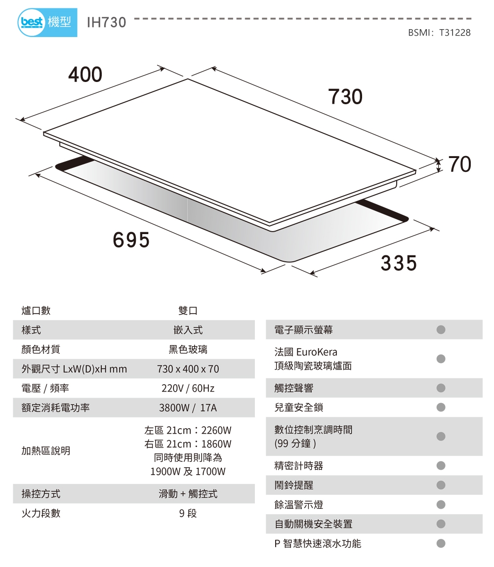 Best貝斯特 IH730 - 詳情1