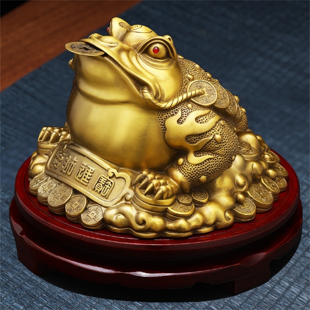 招財金蟾擺件旺財進寶開運吉祥物八方聚財三足蟾蜍辦公室桌上擺飾客廳