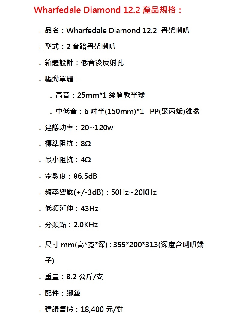 Wharfedale Diamond 12.2 - 詳情1