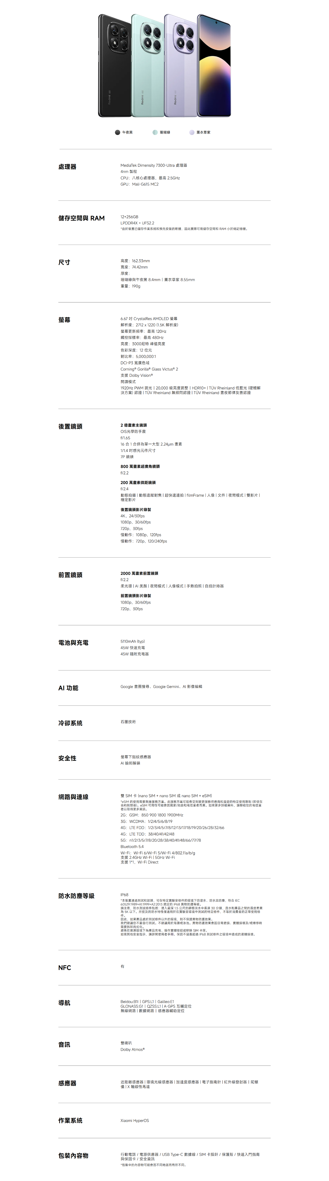 Redmi紅米 Note 14 Pro - 詳情1