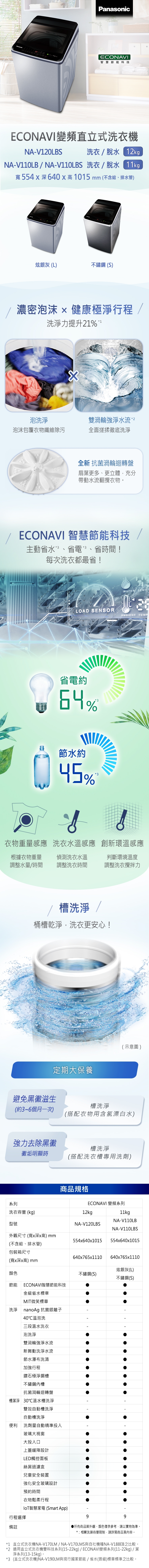 Panasonic國際牌 NA-V110LBS-S - 詳情2