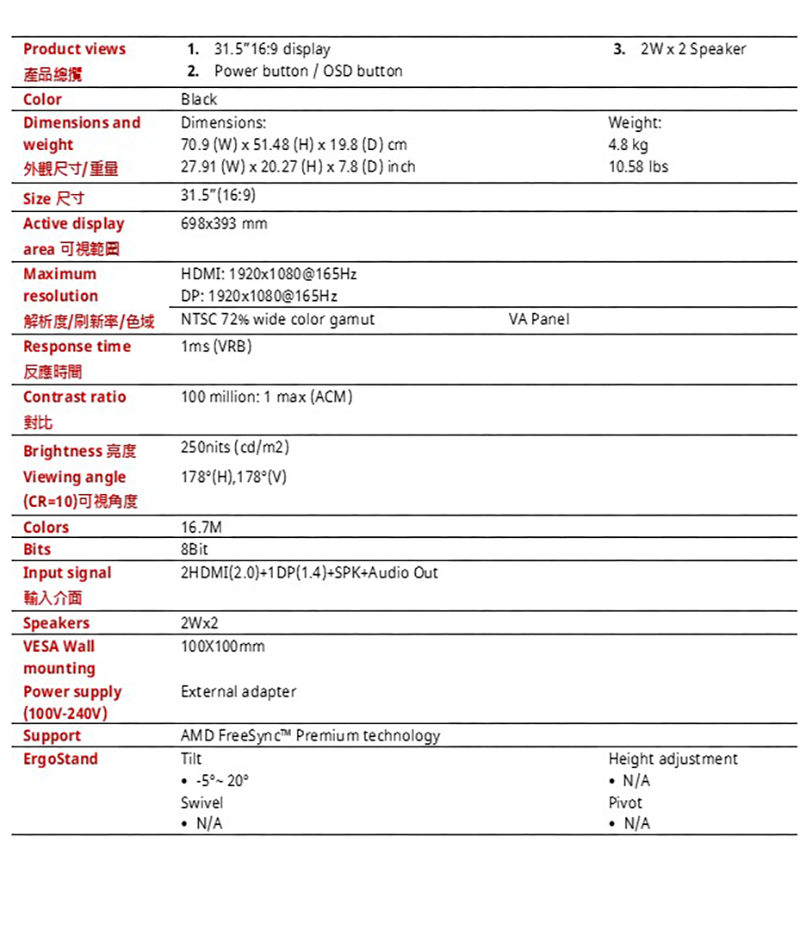 Acer宏碁 ED320QR - 詳情3