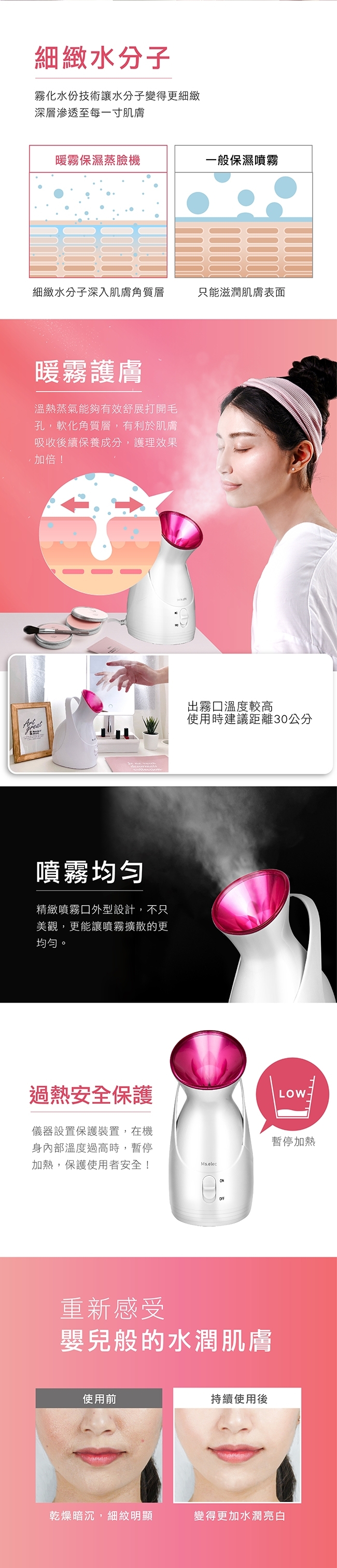 Ms.elec米嬉樂 暖霧保濕蒸臉機 - 詳情1