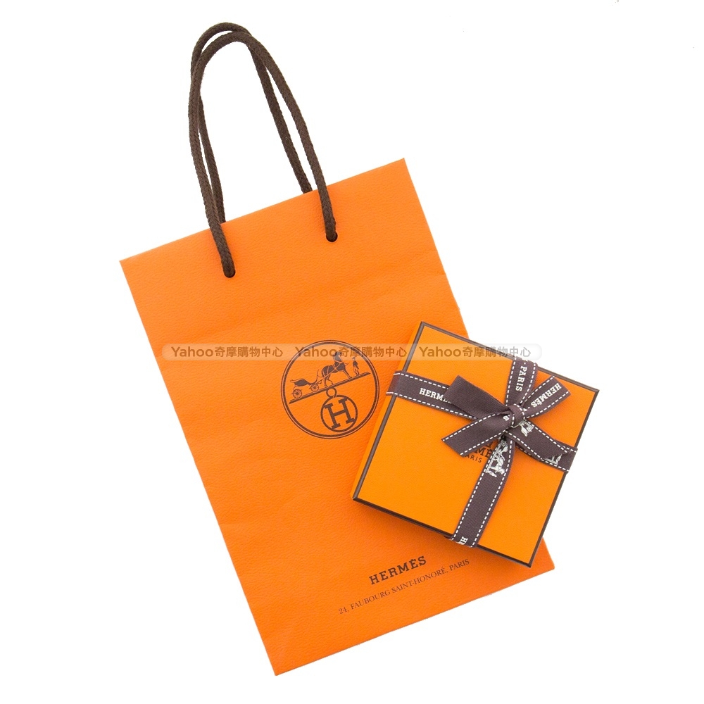 HERMES 愛馬仕Rodeo PM 小馬吊飾(亮橘色Orange Poppy x 奶昔白Craie x