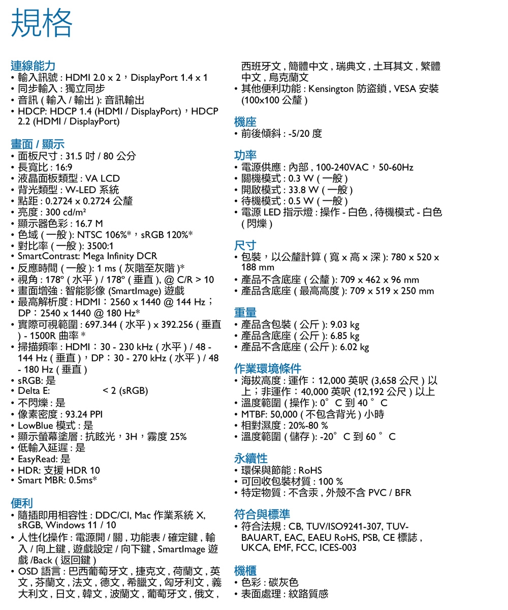 PHILIPS飛利浦 32M2C3500L - 詳情2