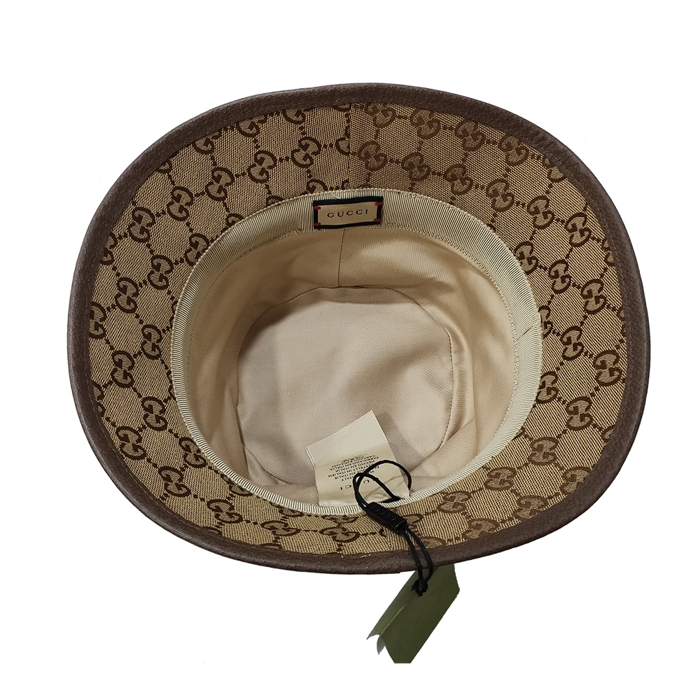 GUCCI 古馳】576587 經典雙G LOGO百搭漁夫帽(棕色S號) | 圍巾/絲巾帕巾