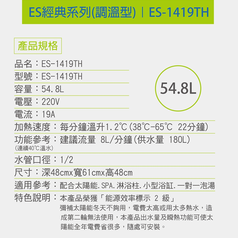 怡心牌 ES-1419TH - 詳情3