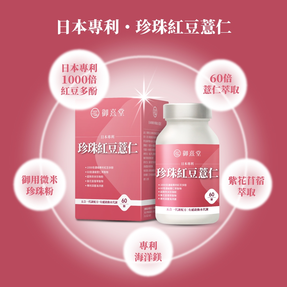 日本專利珍珠紅豆日本專利1000紅豆多酚 御熹堂倍薏仁御用微米珍珠粉日本專利珍珠紅豆薏仁1000倍專利紅豆多酚倍濃縮薏仁萃取超微奈米珍珠粉紫花萃取物專利深層海洋镁御熹堂日本專利珍珠紅豆薏仁1000倍濃縮專利紅豆多酚60倍濃縮薏仁萃取物超微奈米珍珠粉60紫花苜蓿萃取紫花萃取物·專利深層海洋鐵五合一配方,有60五合一配方|有啟動水代謝專利海洋鎂