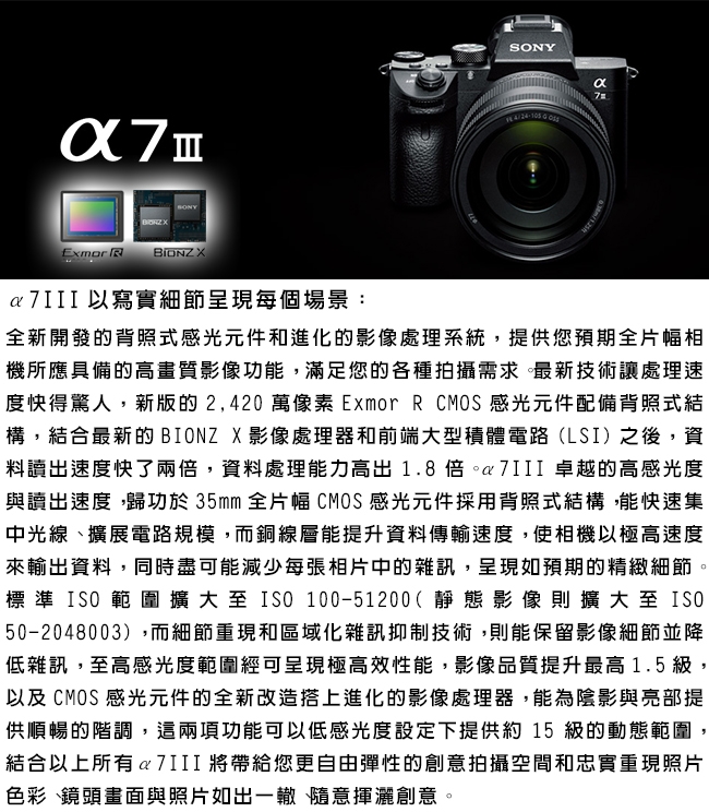 SONY索尼 A7 III ILCE-7M3 - 詳情1