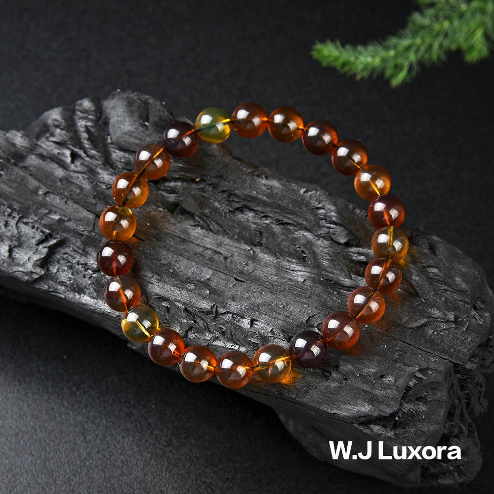 琥珀項鍊 寶石 琥珀 手鍊 W J Luxora 緬甸多寶多色琥珀手鍊天然多彩