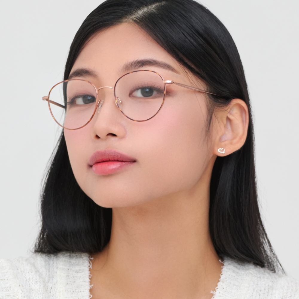 CARIN newjeans メガネ CARIN NewJeans配戴款波士頓框光學眼鏡/琥珀玫瑰金#ARNE C5 | 一般鏡框