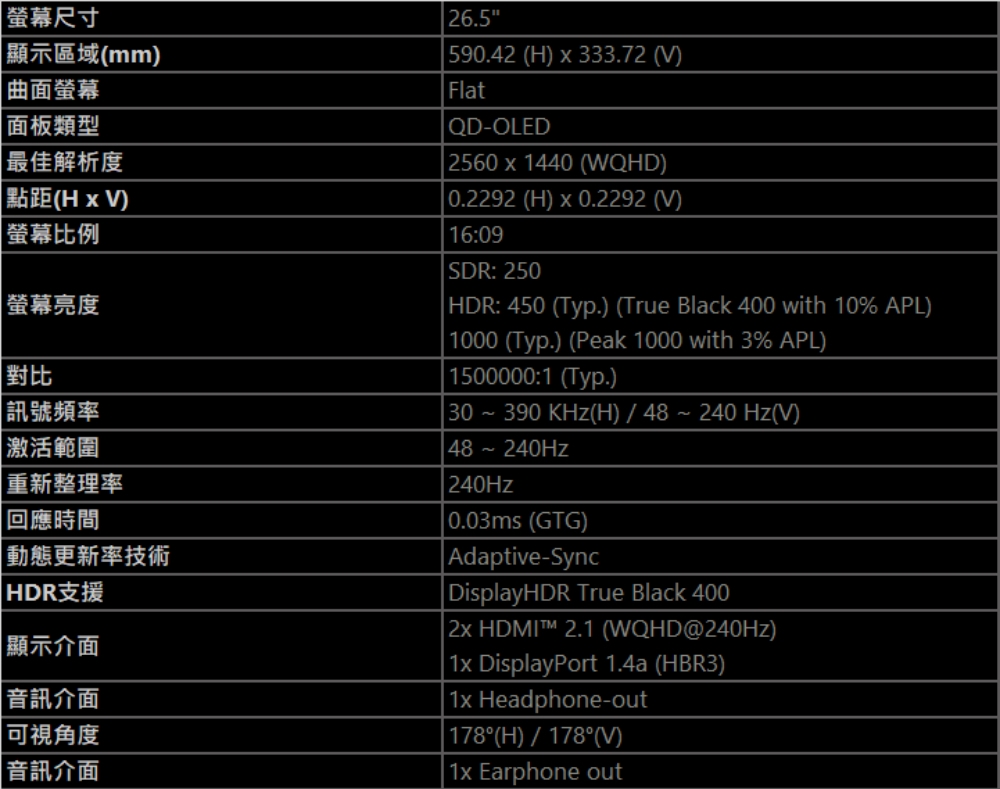 MSI微星 271QP - 詳情2