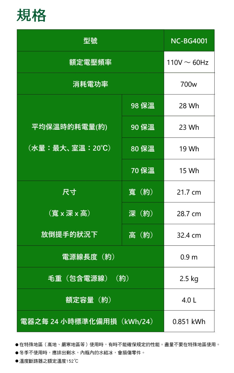 Panasonic國際牌 NC-BG4001 - 詳情1