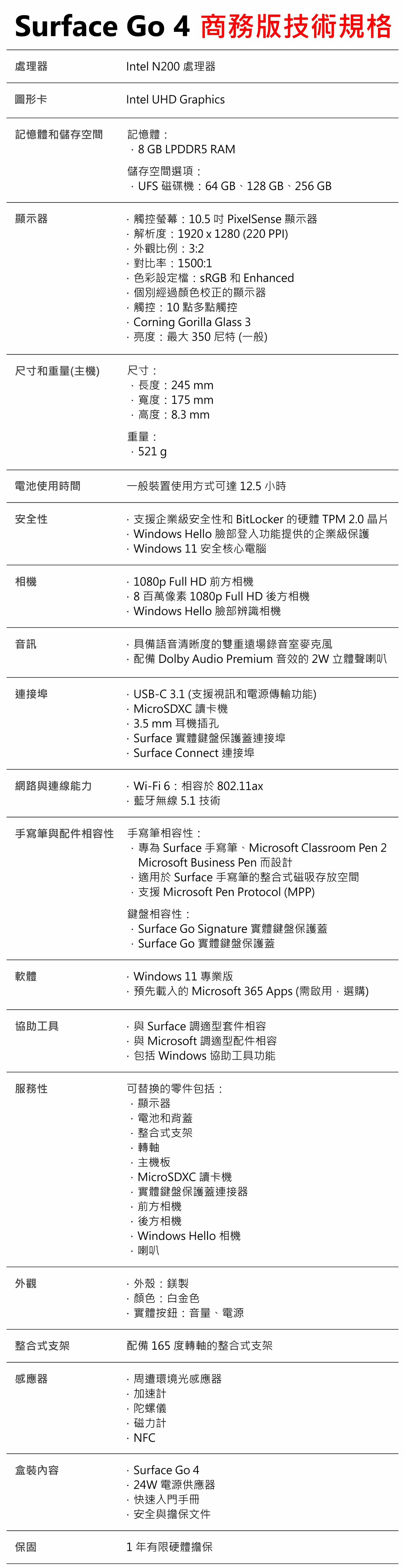 Microsoft微軟 Surface Go 4 - 詳情2