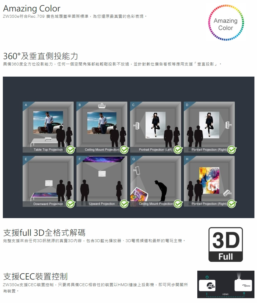 Optoma奧圖碼 ZW350e - 詳情4