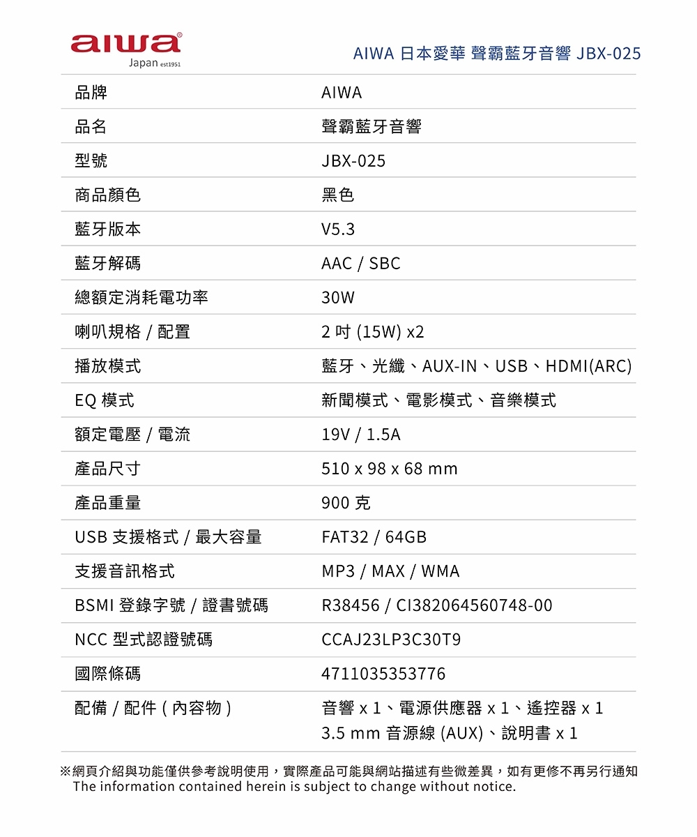 AIWA愛華 JBX-025 - 詳情3