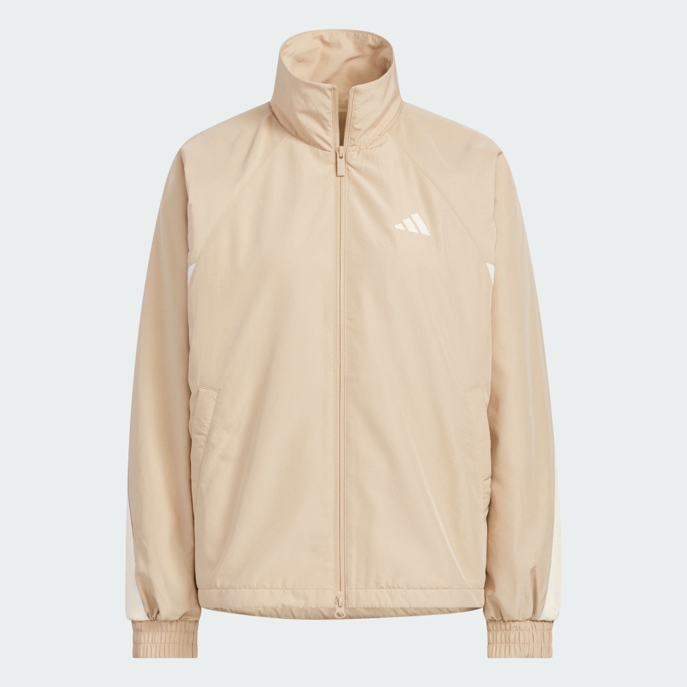 adidas 愛迪達外套女運動立領外套亞規WORD WV JKT 奶茶JZ8442 | adidas