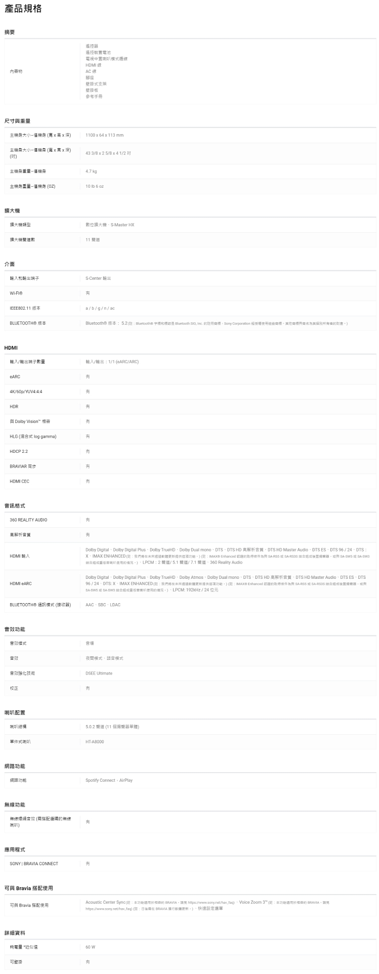 SONY索尼 HT-A8000 Bar 8 - 詳情3