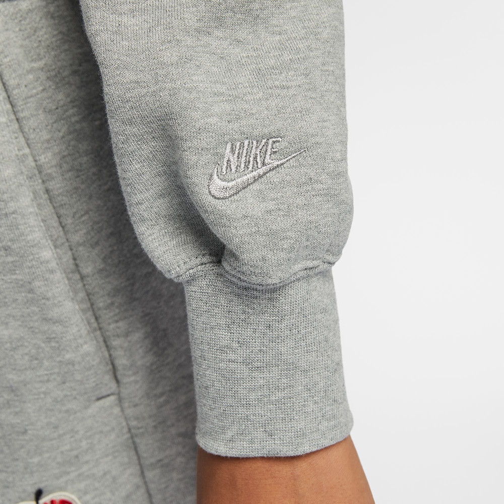 NIKE 長袖上衣女磨毛AS W NSW PHNX FLC QZ CROP GCEL 灰HV8731-063