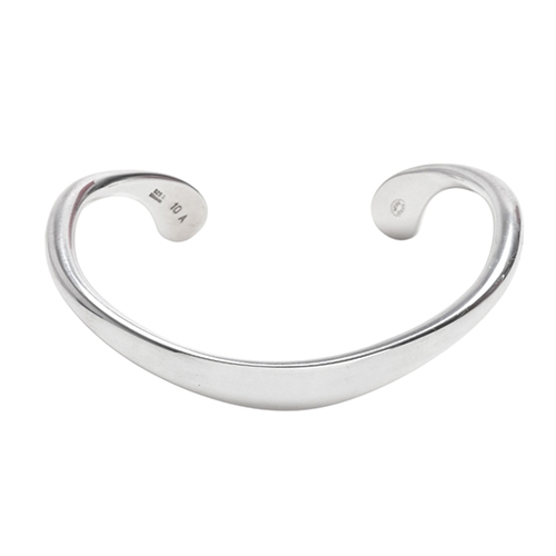 Georg Jensen 經典10A系列925純銀波浪形開口式手鐲(銀色) | 其他國際