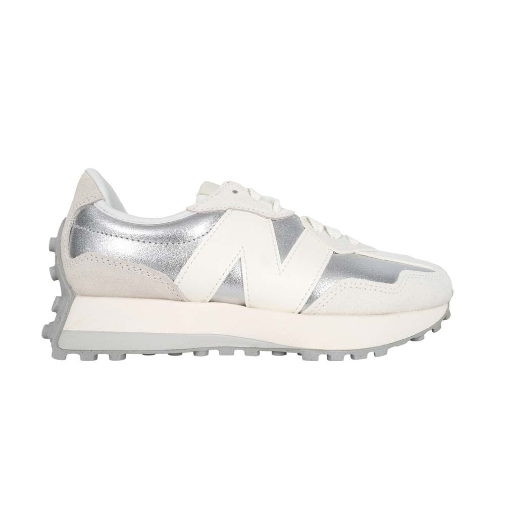 NEWBALANCE 女復古運動休閒鞋-327系列麂皮慢跑NB N字鞋WS327GLA 米白銀