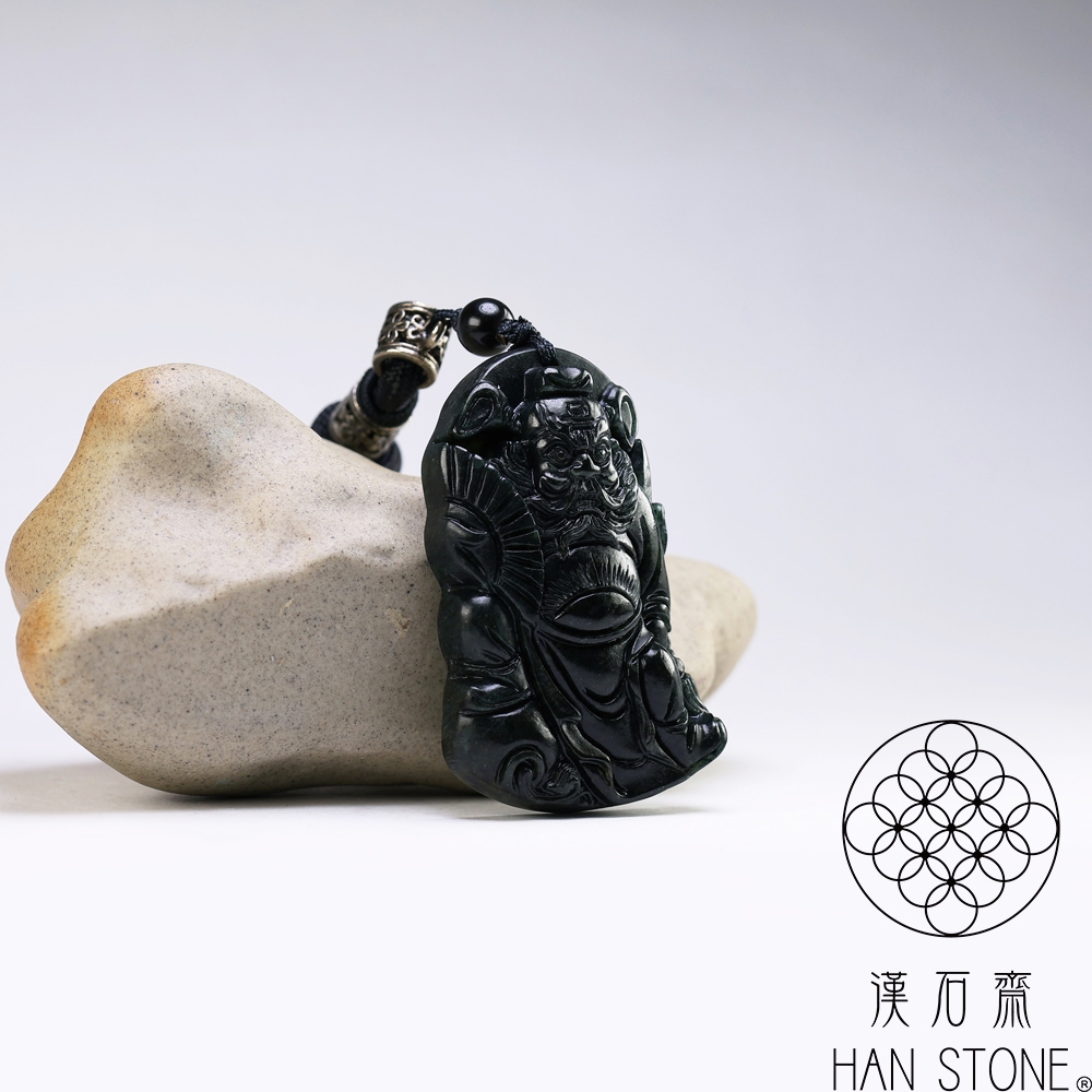漢石齋】天然台灣墨玉鍾馗玉佩吊墜(30*48*10mm) | 漢石齋| Yahoo購物中心