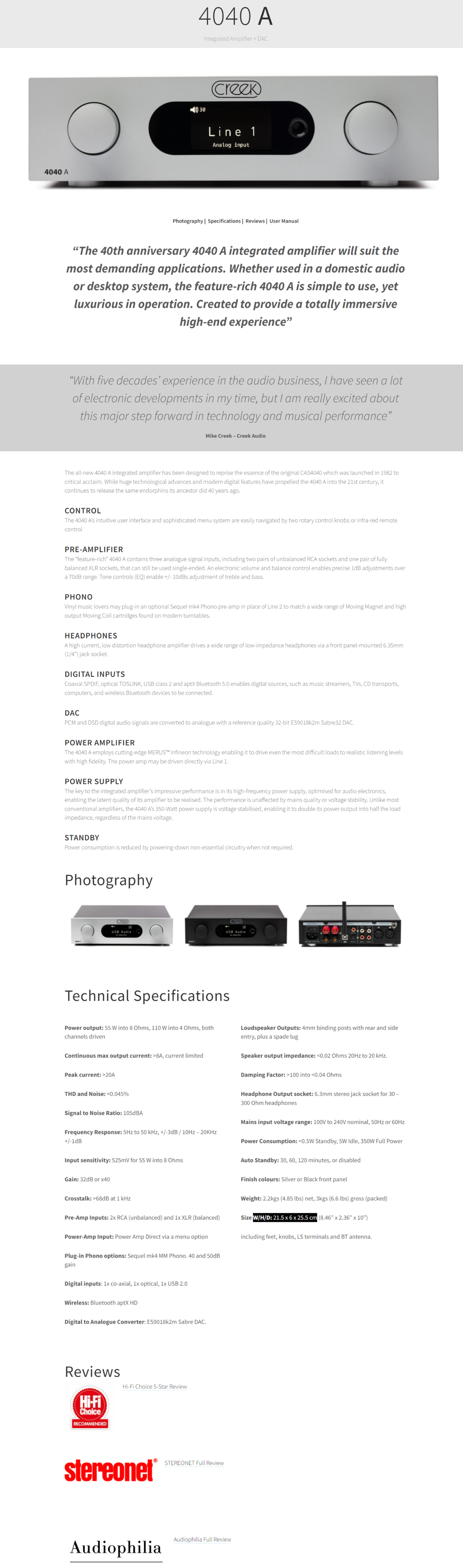 CREEK AUDIO 4040A - 詳情1