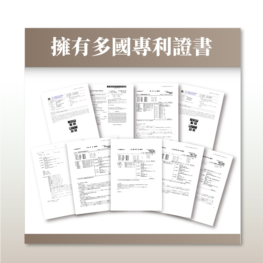擁有多國專利證書